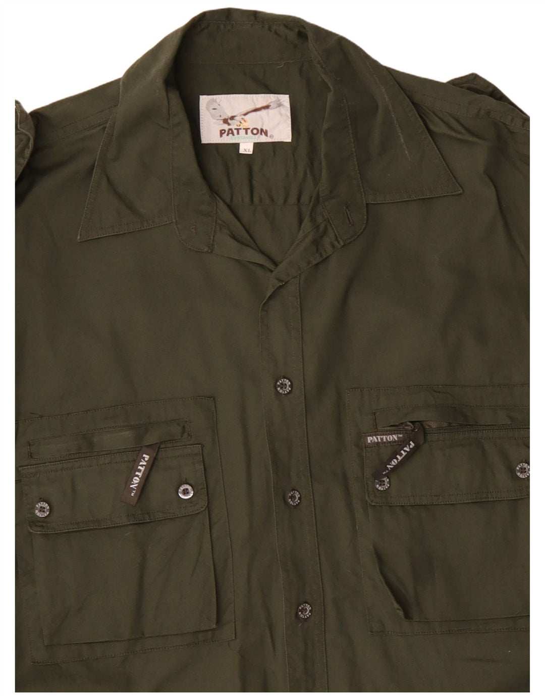 PATTON Herren Militärhemd XL Khaki Baumwolle