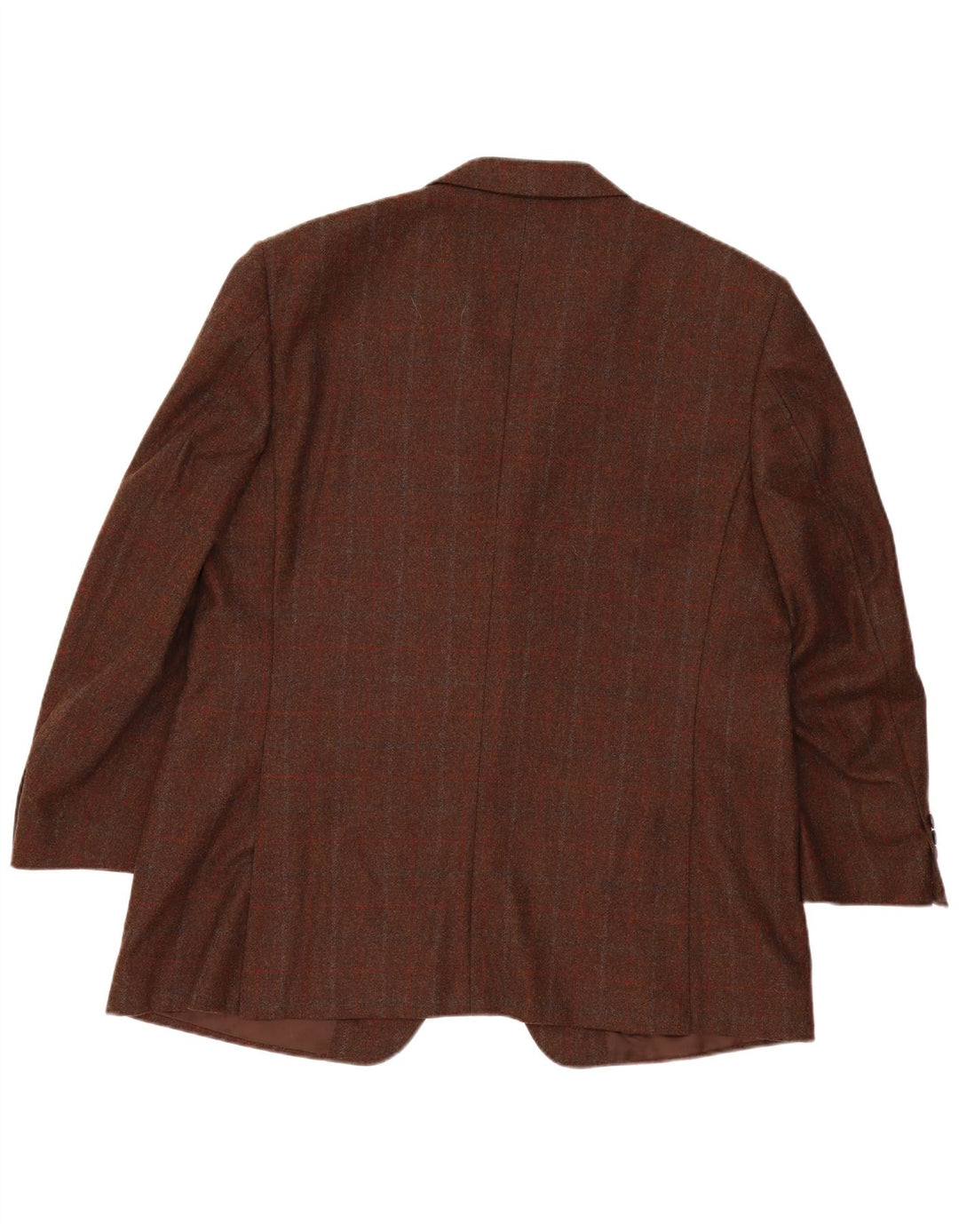 Canali Herren-Blazer mit 3 Knöpfen, IT 58 4XL, braun karierte Wolle