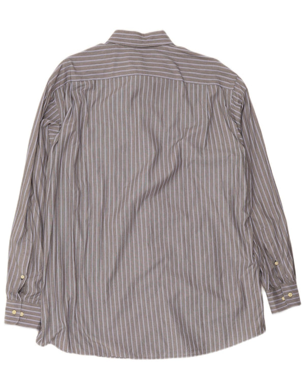 Tommy Hilfiger Herrenhemd Größe 16 1/2 Large Grau gestreift