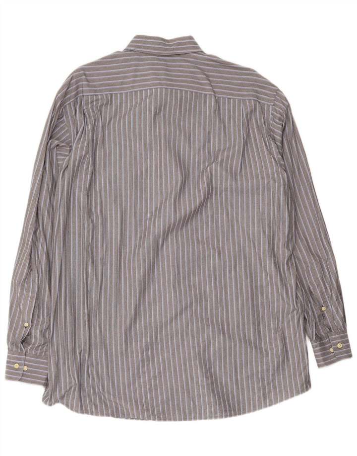 Tommy Hilfiger Herrenhemd Größe 16 1/2 Large Grau gestreift