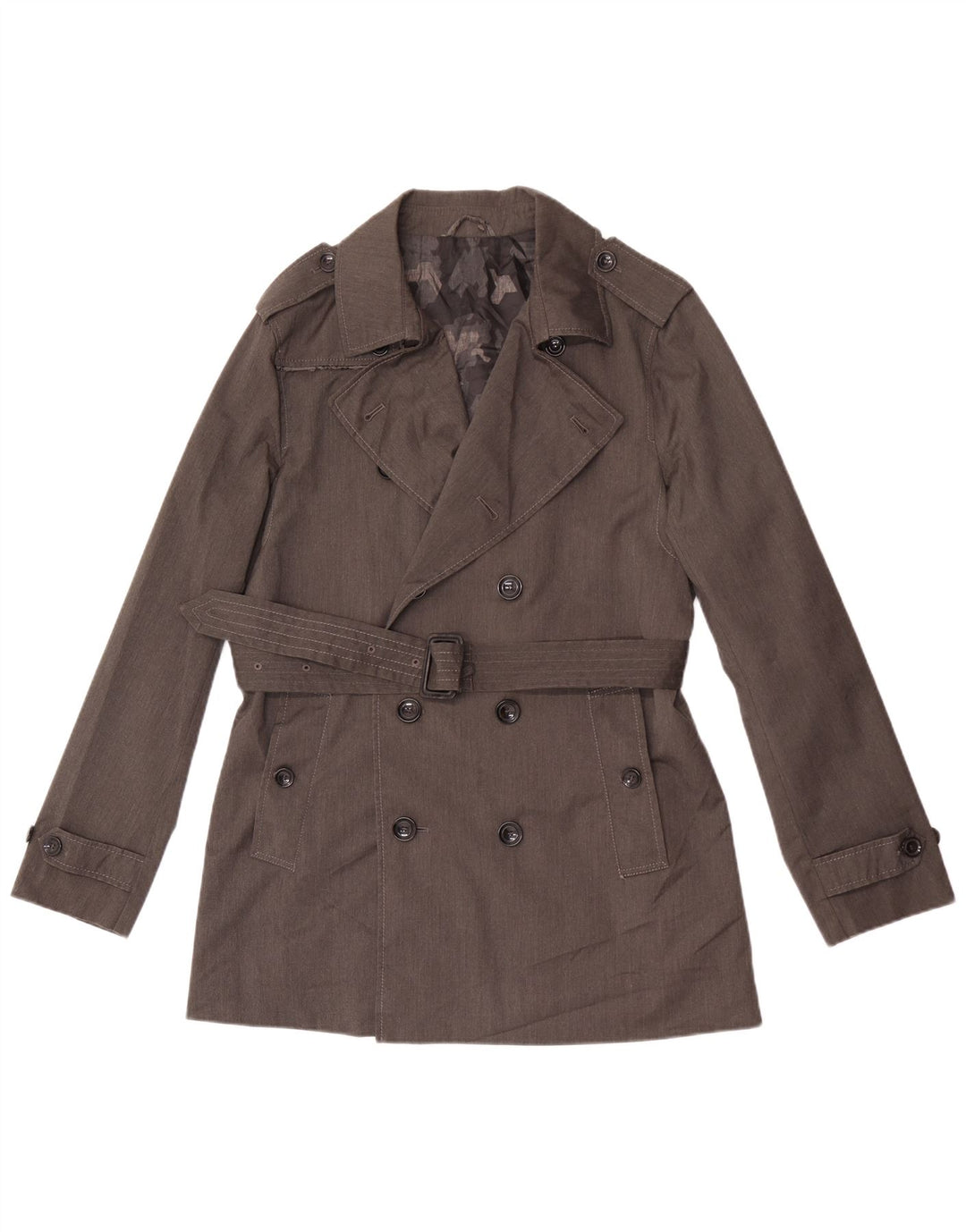 Vintage Herren Trenchcoat UK 36 Small Grau Polyester