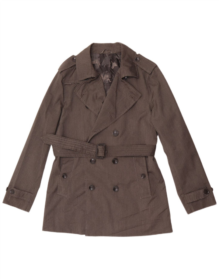 Vintage Herren Trenchcoat UK 36 Small Grau Polyester