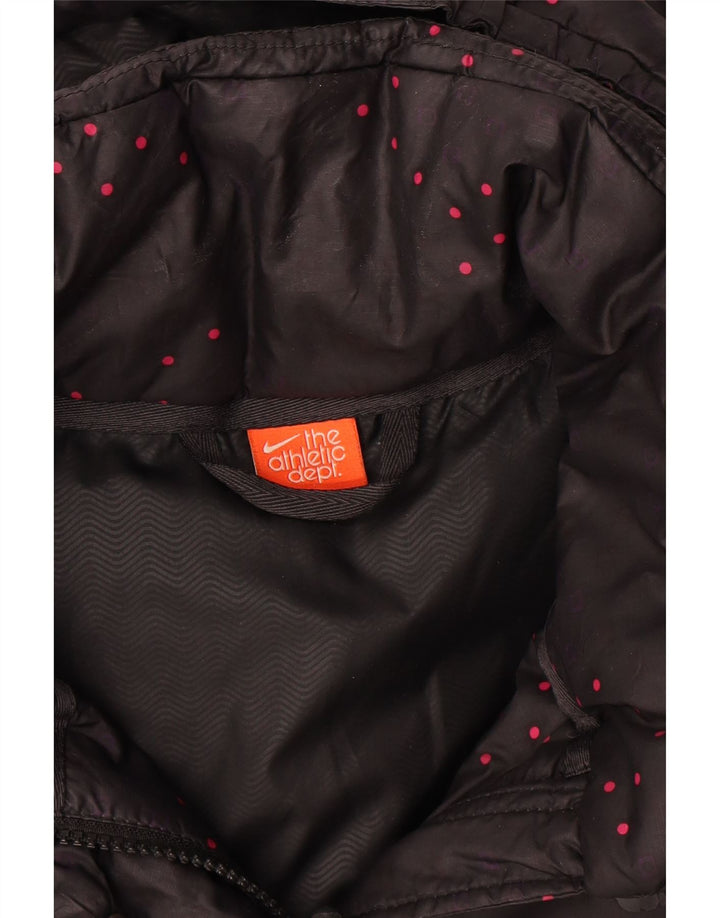 Nike Damen-Jacke mit Kapuze, gepolstert, UK 12, mittelschwarz gepunktet
