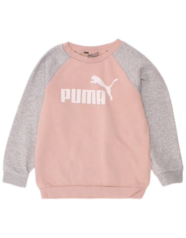 Puma Grafik-Sweatshirt für Mädchen, 3–4 Jahre, Rosa, Colourblock-Baumwolle