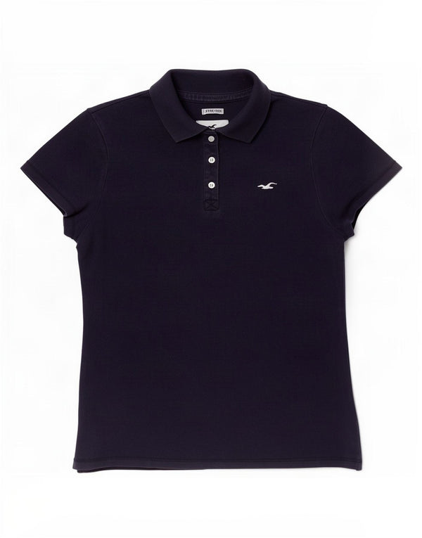 Hollister Damen Poloshirt UK 10 Small Marineblau
