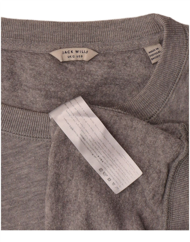 JACK WILLS Damen Sweatshirt Pullover UK 12 Mittelgraue Baumwolle