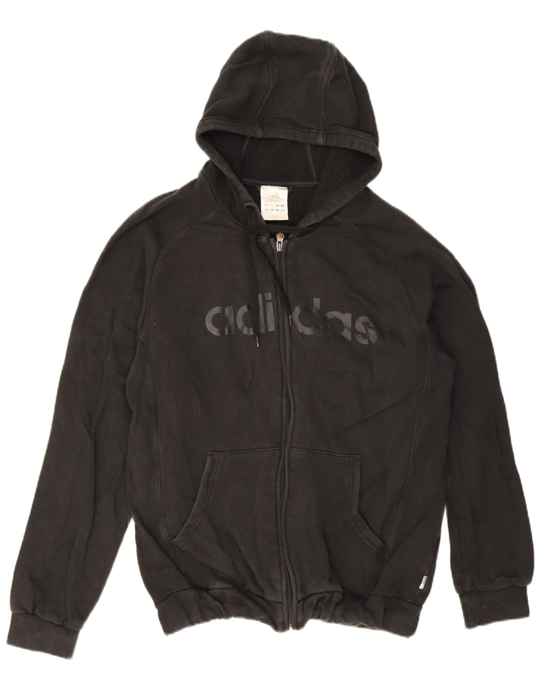 Adidas Herren Graphic Zip Hoodie Pullover Mittelschwarze Baumwolle