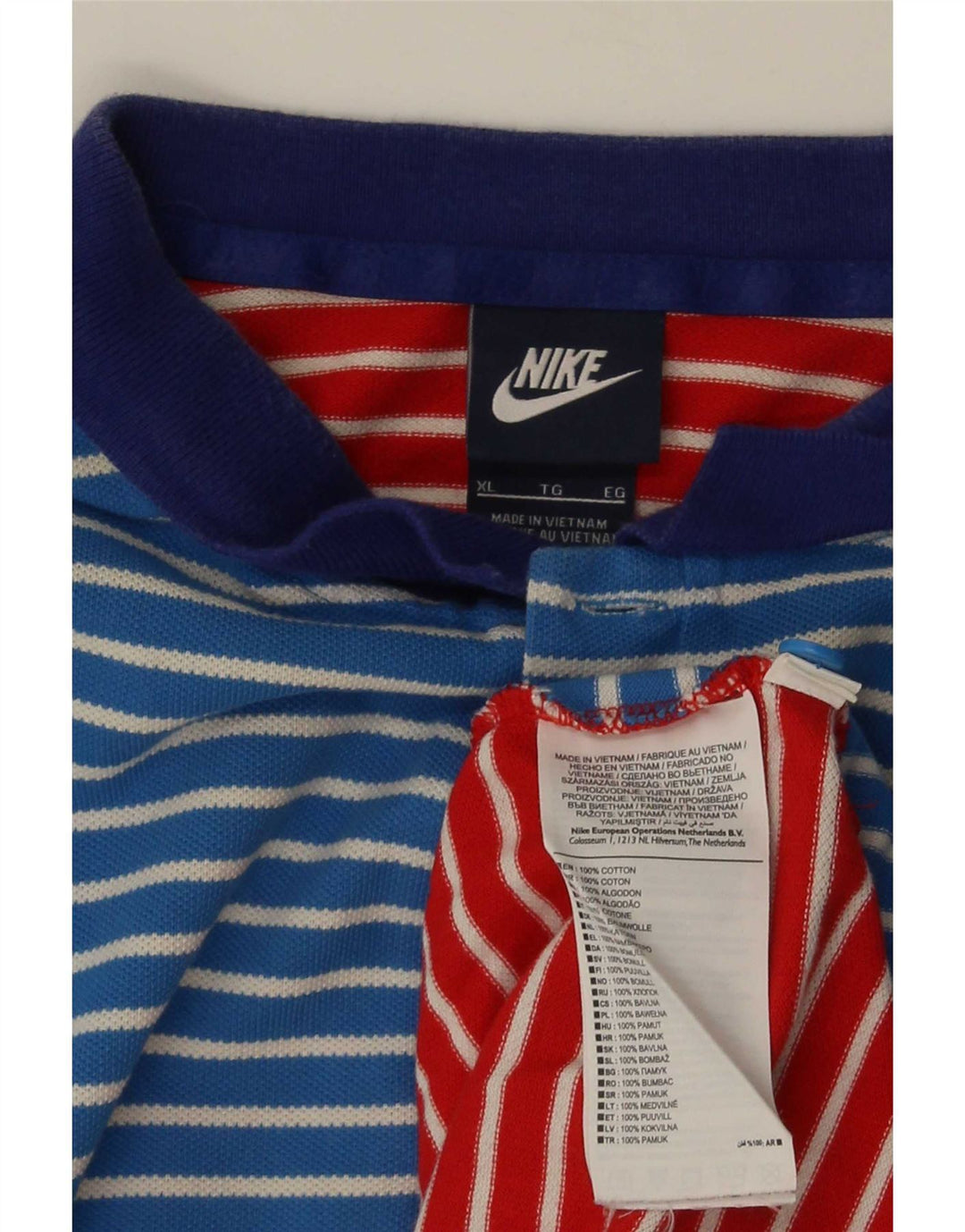 Nike Herren-Poloshirt XL, mehrfarbig, gestreift, Baumwolle