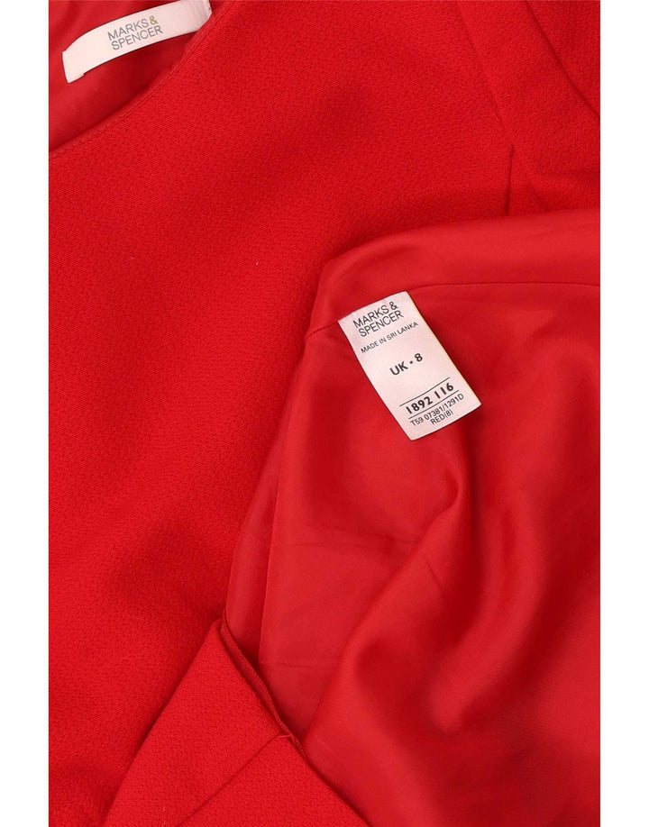 Marks & Spencer Damen Etuikleid UK 8 Small Rot Polyester