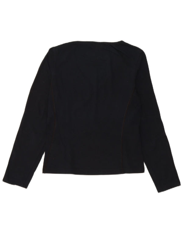 Champion Damen Top Langarm UK 14 Large Marineblau Baumwolle
