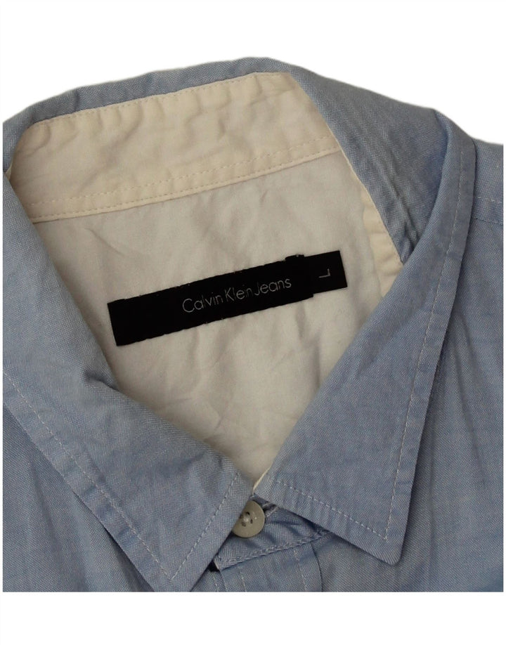 Calvin Klein Jeans Herrenhemd Große blaue Baumwolle