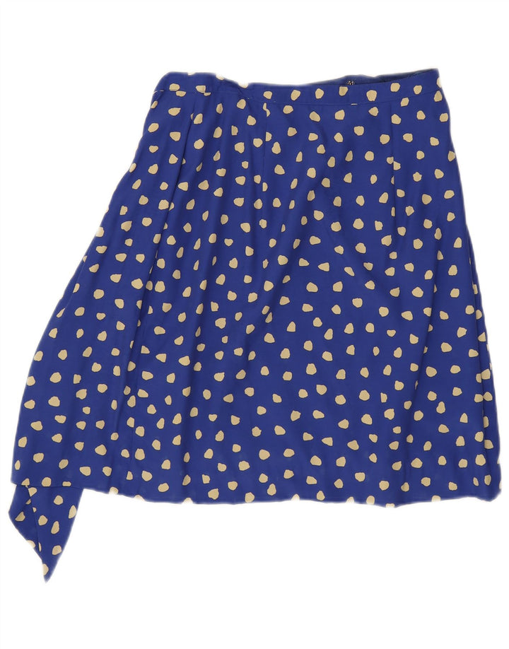 Vintage Damen A-Linie Rock W26 Klein blau gefleckt