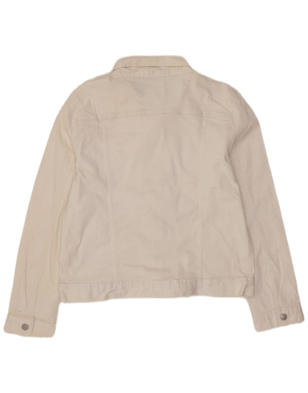 Calvin Klein Jeans Damen Jeansjacke UK 18 XL Weiße Baumwolle