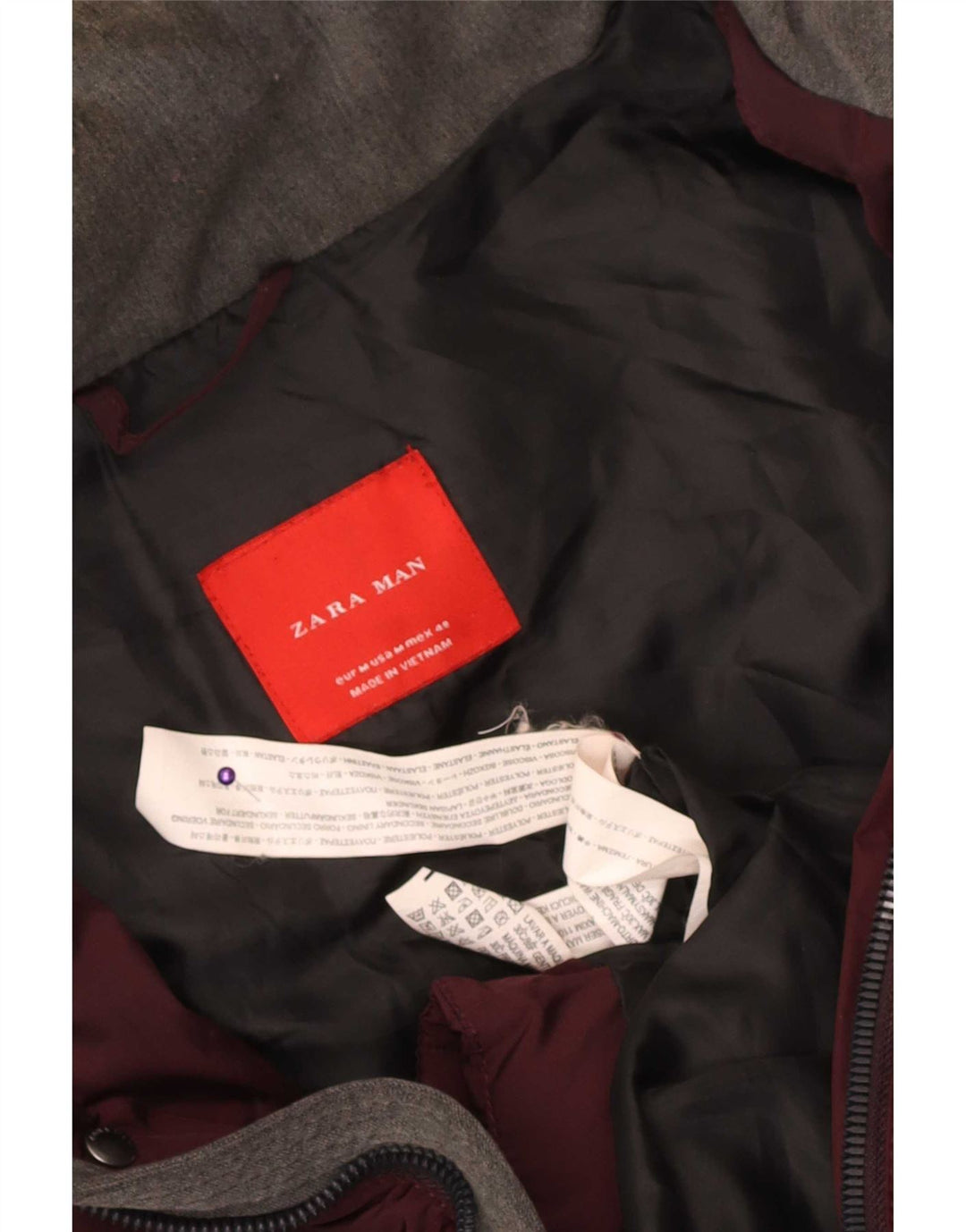 Zara Herren Wattierte Jacke UK 38 Mittelkastanienbraunes Polyester