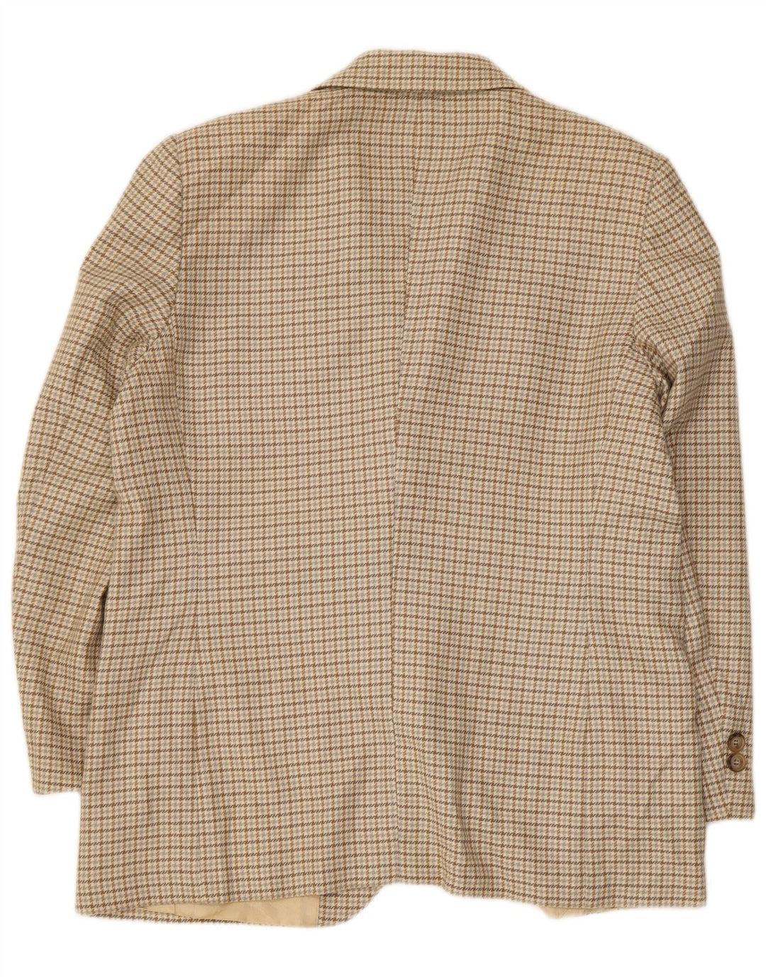 Luisa Spagnoli Damen 2-Knopf-Blazerjacke IT 48 XL Beige Hahnentrittmuster