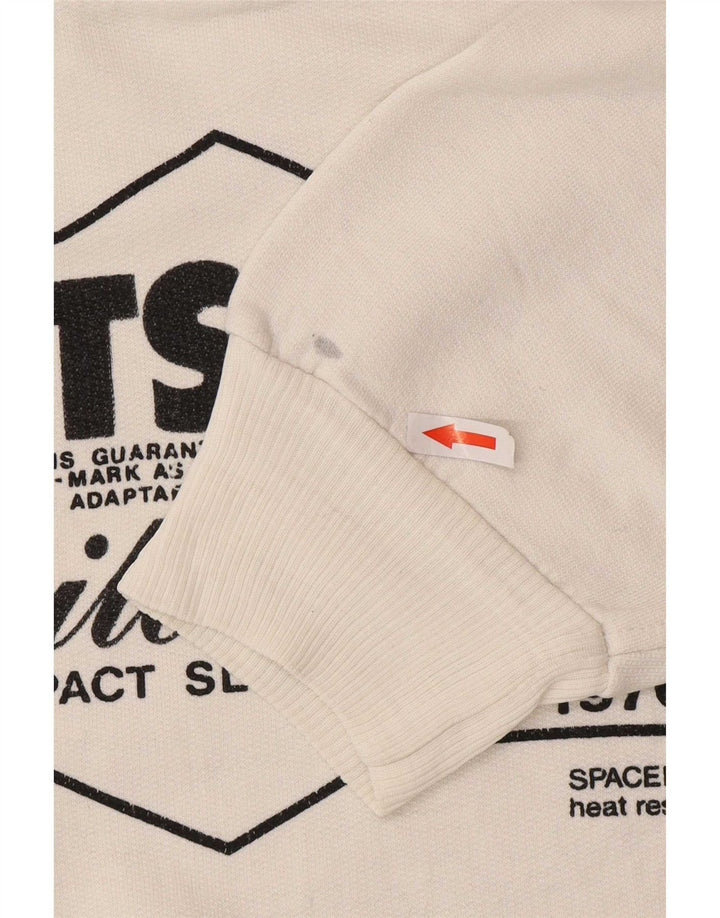 Outsider Herren-Sweatshirt mit grafischem Reißverschluss, mittlerer weißer Baumwolle
