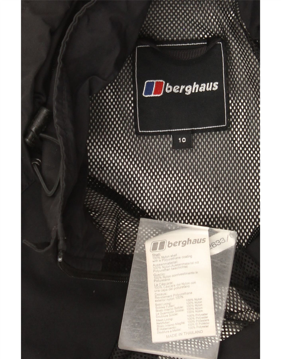 Berghaus Damen Übergroße Kapuzen-Regenjacke UK 10 Small Schwarz Nylon