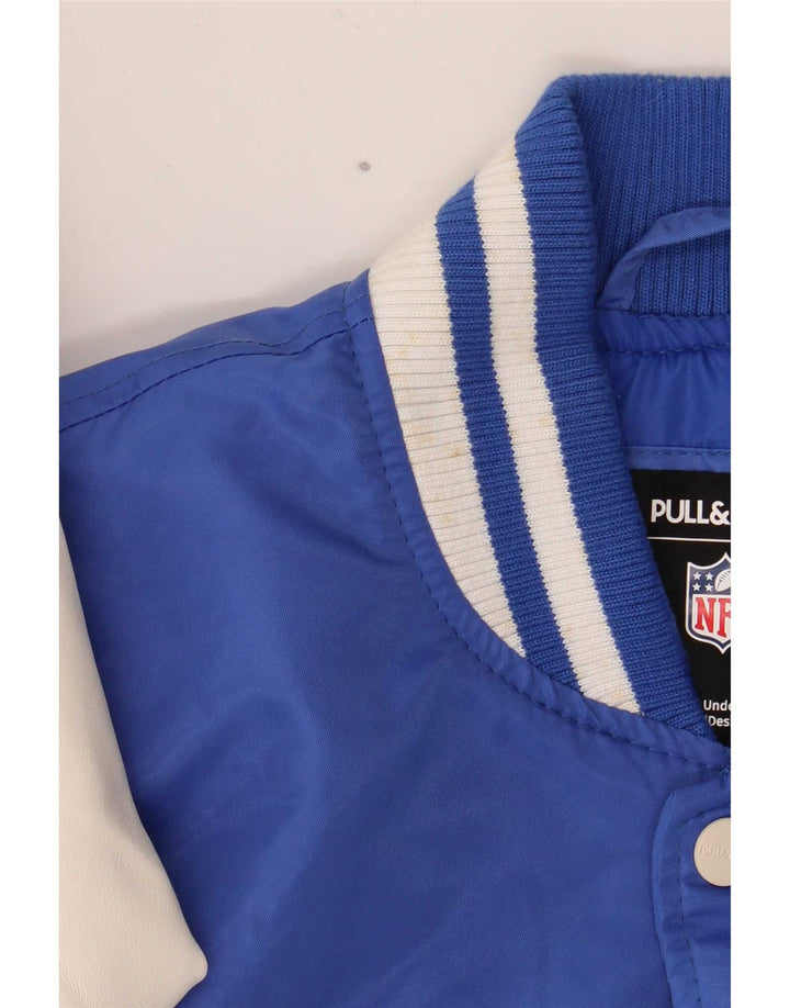 Pull & Bear Herren Los Angeles Rams Varsity Jacke UK 38 Mittelblau Sport