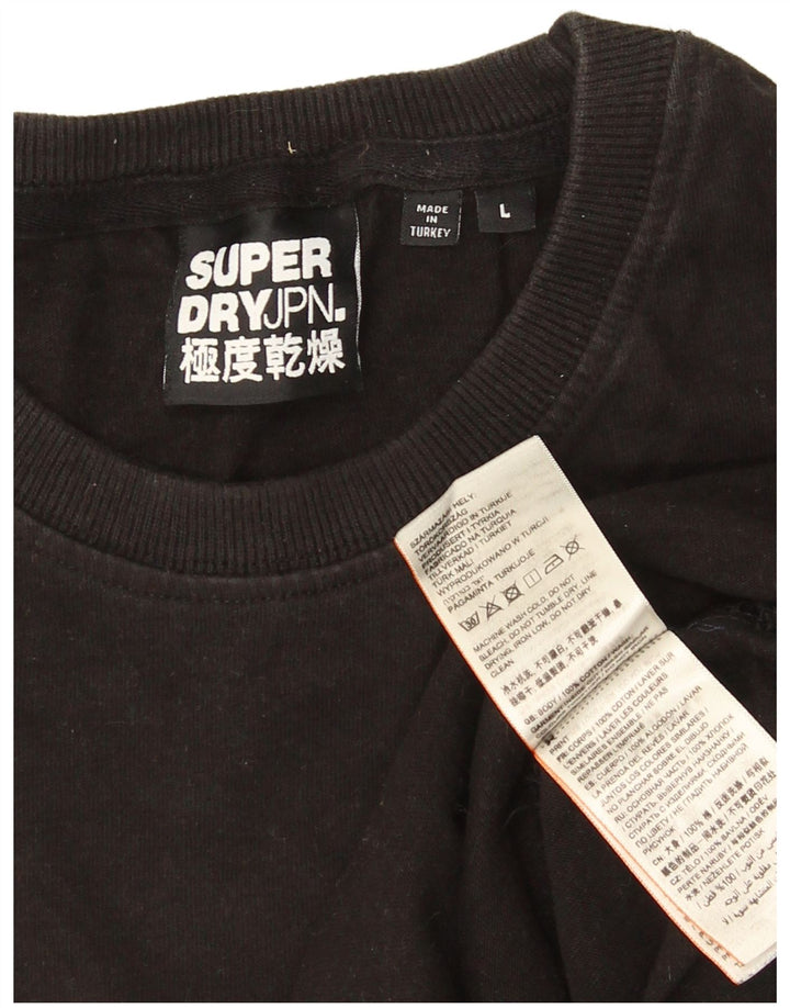 Superdry Herren T-Shirt Top Large Schwarz Polyester