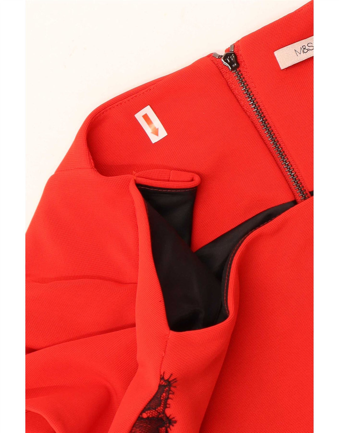 Marks & Spencer Damen Etuikleid UK 12 Mittelrotes, geblümtes Polyester