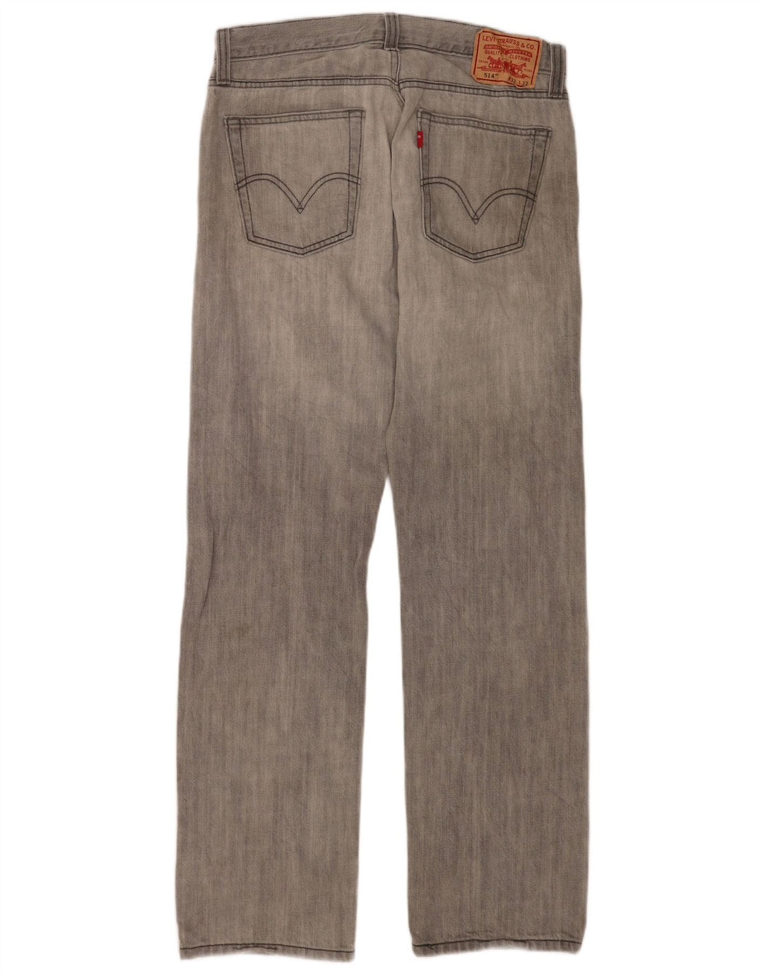 Levi's Herren 514 Slim Straight Jeans W32 L32 Graue Baumwolle