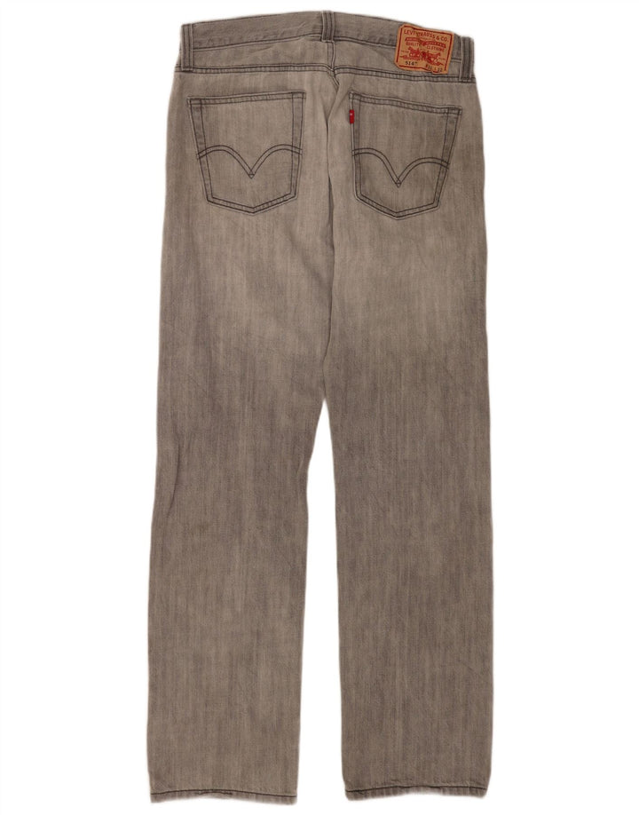 Levi's Herren 514 Slim Straight Jeans W32 L32 Graue Baumwolle