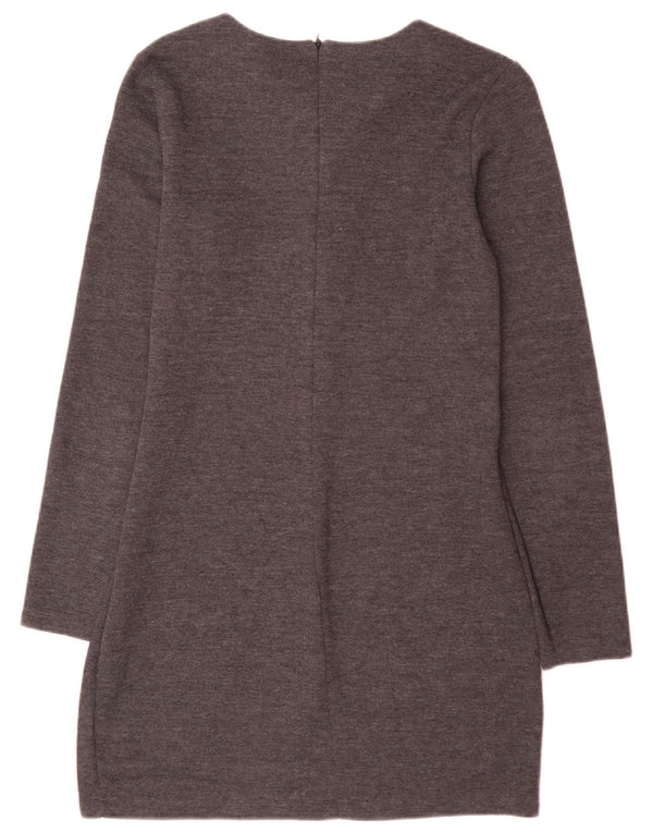 Zara Mini-Pulloverkleid für Damen, Größe 44, Grau