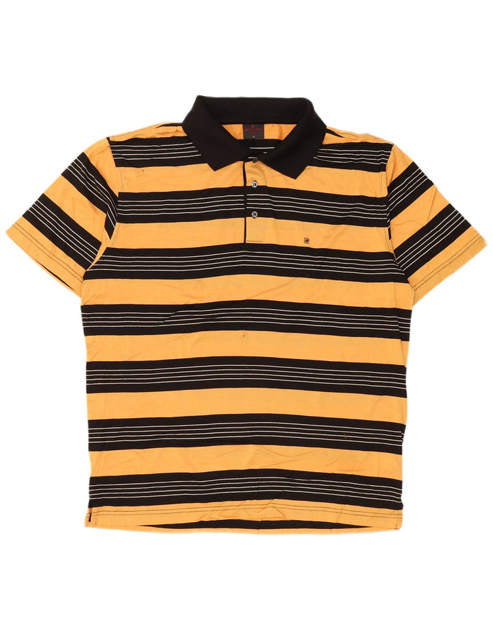 Pierre Cardin Herren-Poloshirt aus mittelgelber, gestreifter Baumwolle