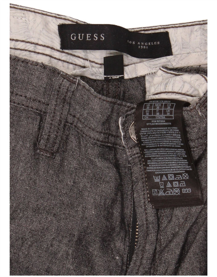 Guess Herren Cargoshorts W30 Mittelgraues Leinen
