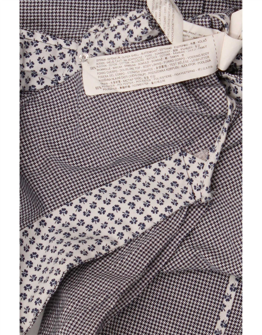 Zara Herren-Blazer mit 2 Knöpfen, Gr. 40, groß, graue Baumwolle mit Hahnentrittmuster