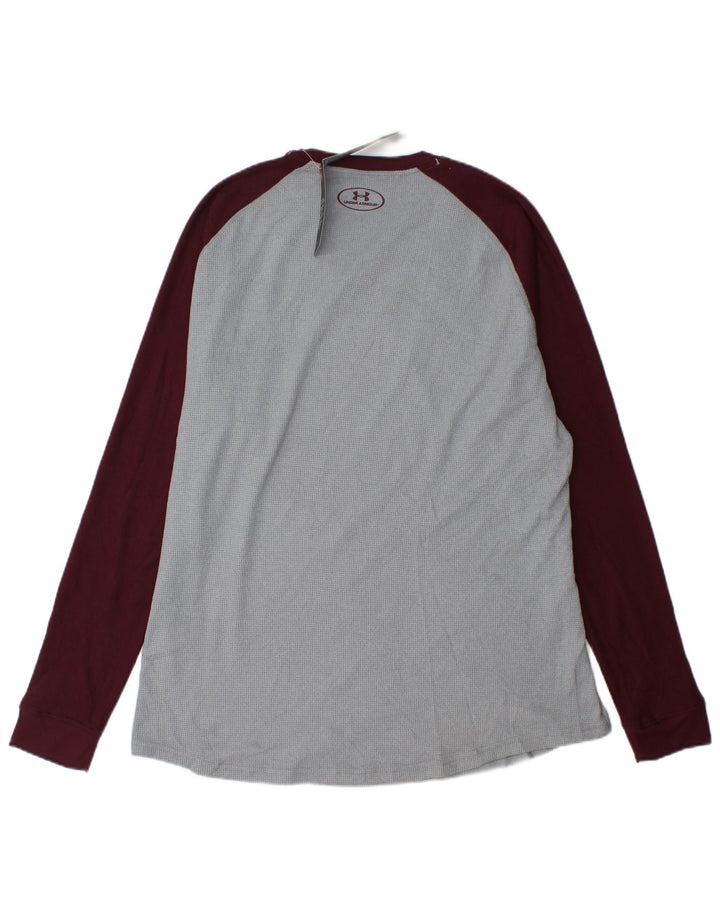 UNDER ARMOUR Herren-Oberteil, langärmlig, XL, graues Colourblock-Polyester