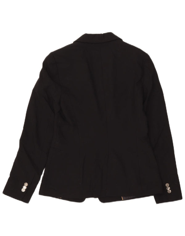 Zara Damen 1-Knopf-Blazerjacke EU 36 XS Schwarz Polyester