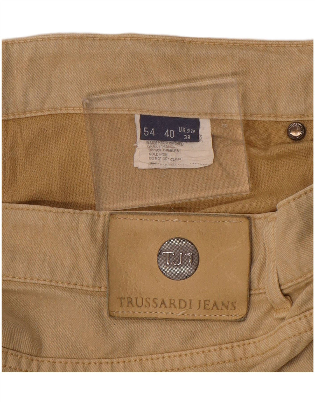 TRUSSARDI Gerade Freizeithose für Herren, W38, L29, Beige, Baumwolle