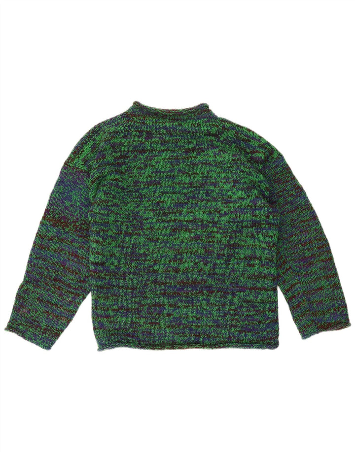 Legend Herren-Pullover mit Rundhalsausschnitt, mittelgrün gesprenkelte Baumwolle
