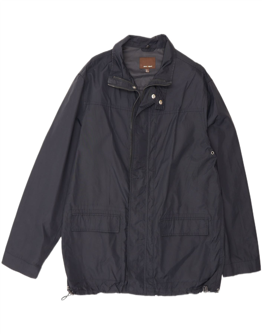 Zara Herren-Utility-Jacke UK 40 Large Marineblaues Nylon