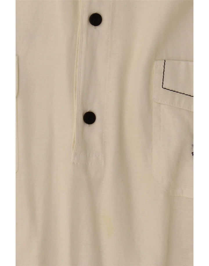 Navigare Herren Kurzarm-Pulloverhemd 3XL Weiß Colourblock Baumwolle