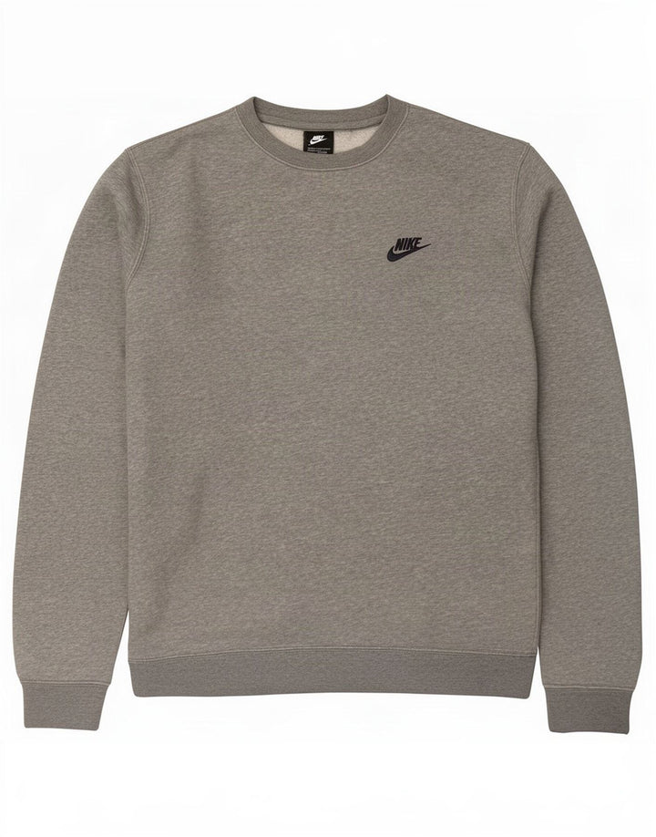 Nike Herren-Sweatshirt-Pullover, klein, grau gefleckte Baumwolle