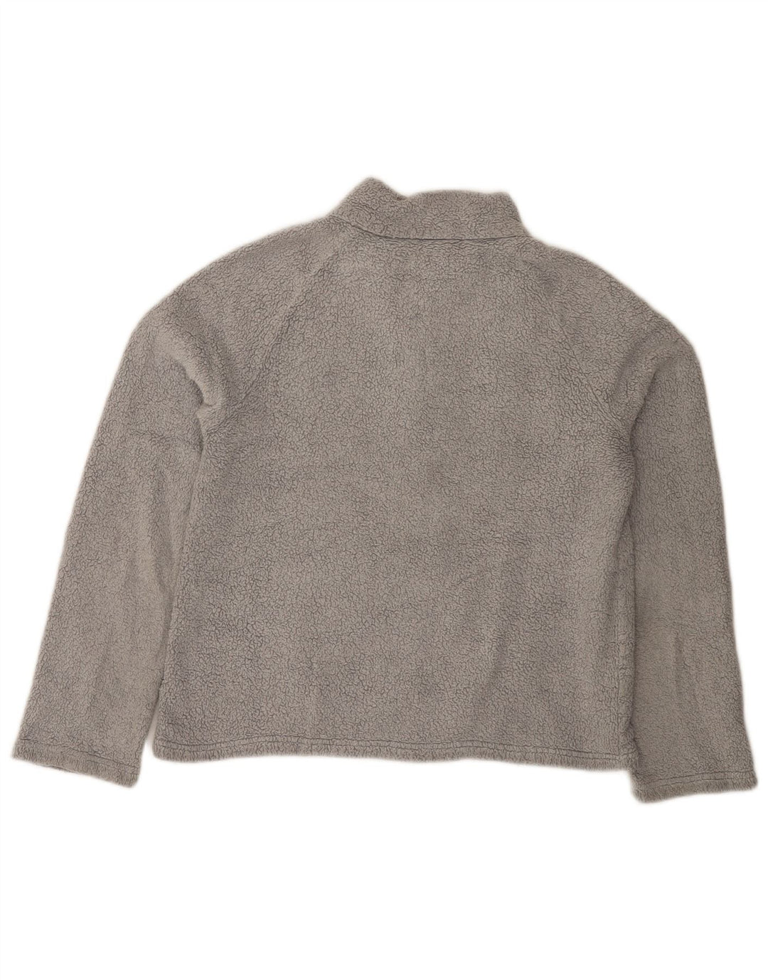 Fat Face Damen-Fleecepullover mit Reißverschluss am Hals, UK 14, Größe L, Grau, Polyester