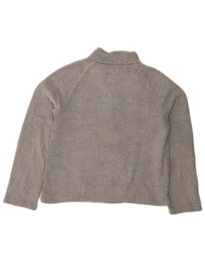 Fat Face Damen-Fleecepullover mit Reißverschluss am Hals, UK 14, Größe L, Grau, Polyester