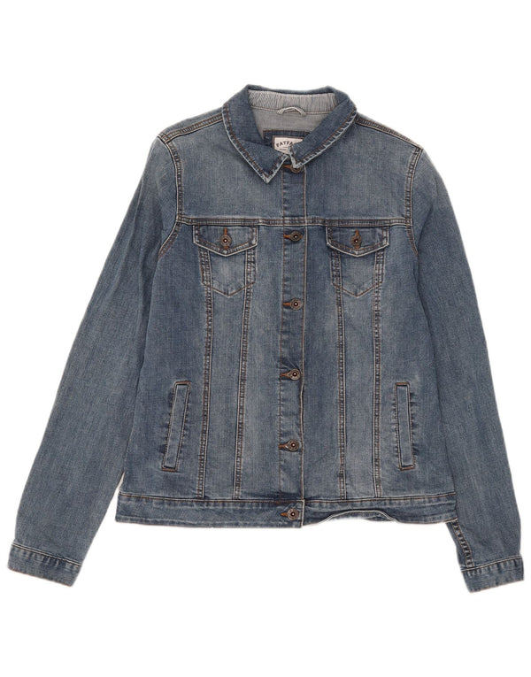 Fat Face Damen Jeansjacke UK 12 Mittelblaue Baumwolle