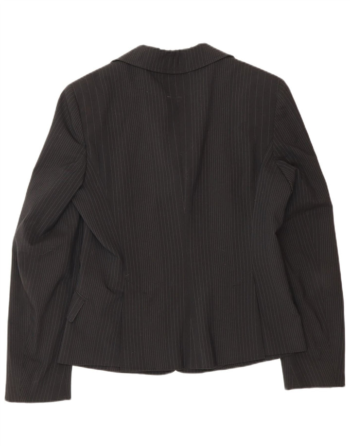 Max & Co. Damen-Blazerjacke mit 3 Knöpfen, Gr. 10, Größe S, schwarz, gestreift, Polyester