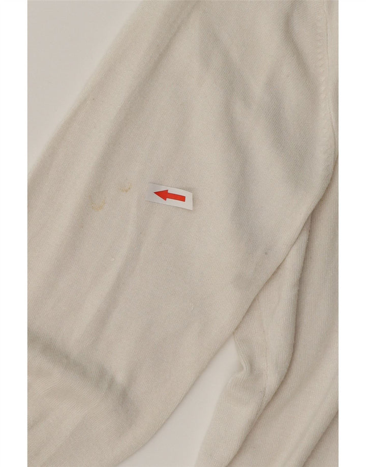 Zara Damen-Cardigan-Pullover UK 16 Large Weiß Rayon