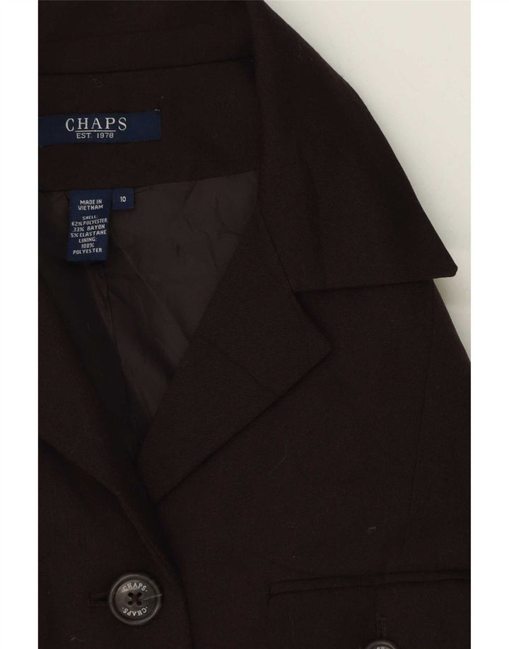 Chaps Damen-Blazerjacke mit 5 Knöpfen, US 10, Größe L, braun, Polyester