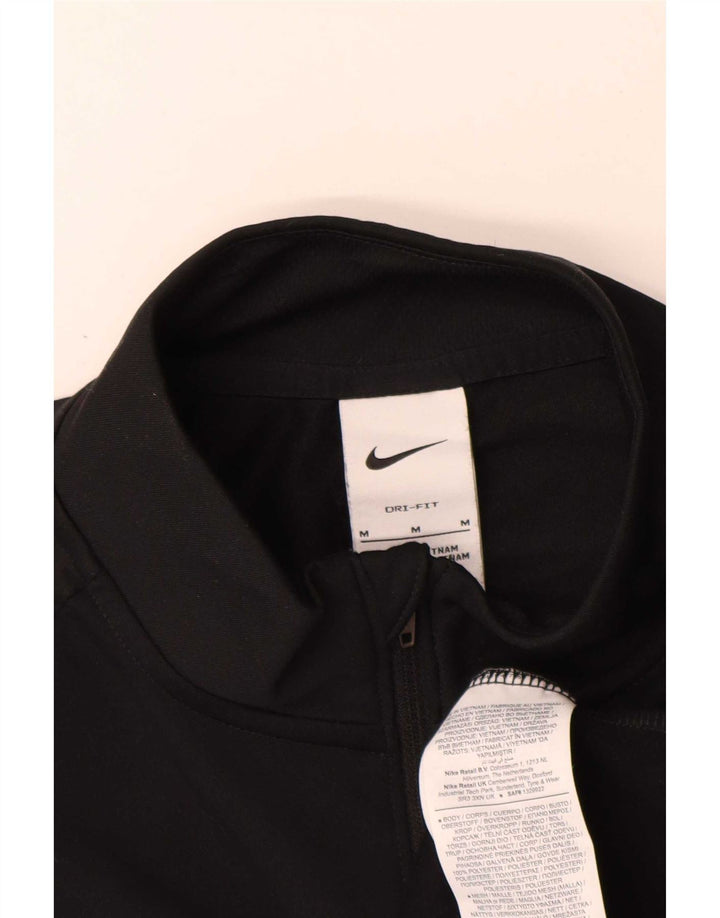 Nike Herren Dri Fit Pullover-Trainingsanzugoberteil mit Reißverschluss, Mittelschwarzes Polyester