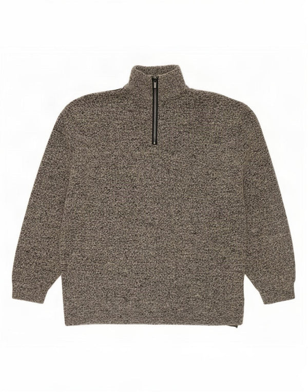 Vintage Herren Cardigan Pullover XL Grau Colourblock Wolle