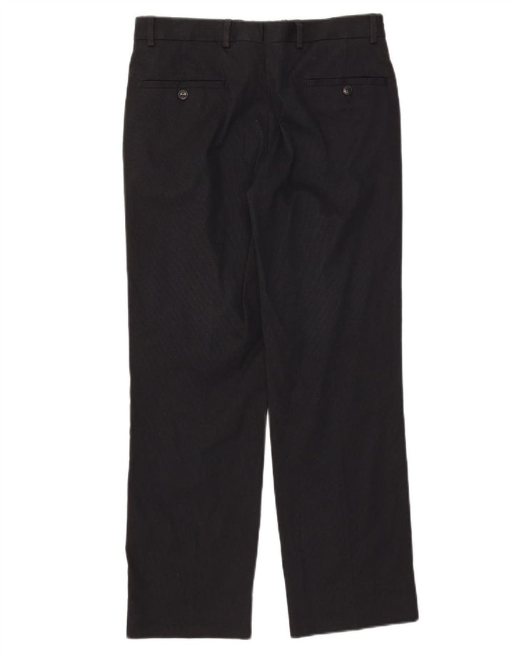 ZARA Herren Straight Chino Hose EU 38 Small W30 L28 Schwarze Baumwolle