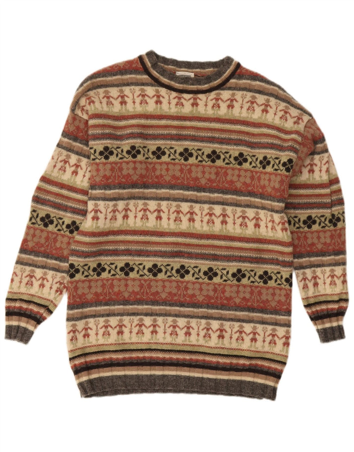 Stefanel Damen-Pullover mit Rundhalsausschnitt, Gr. 14, mittelmehrfarbig