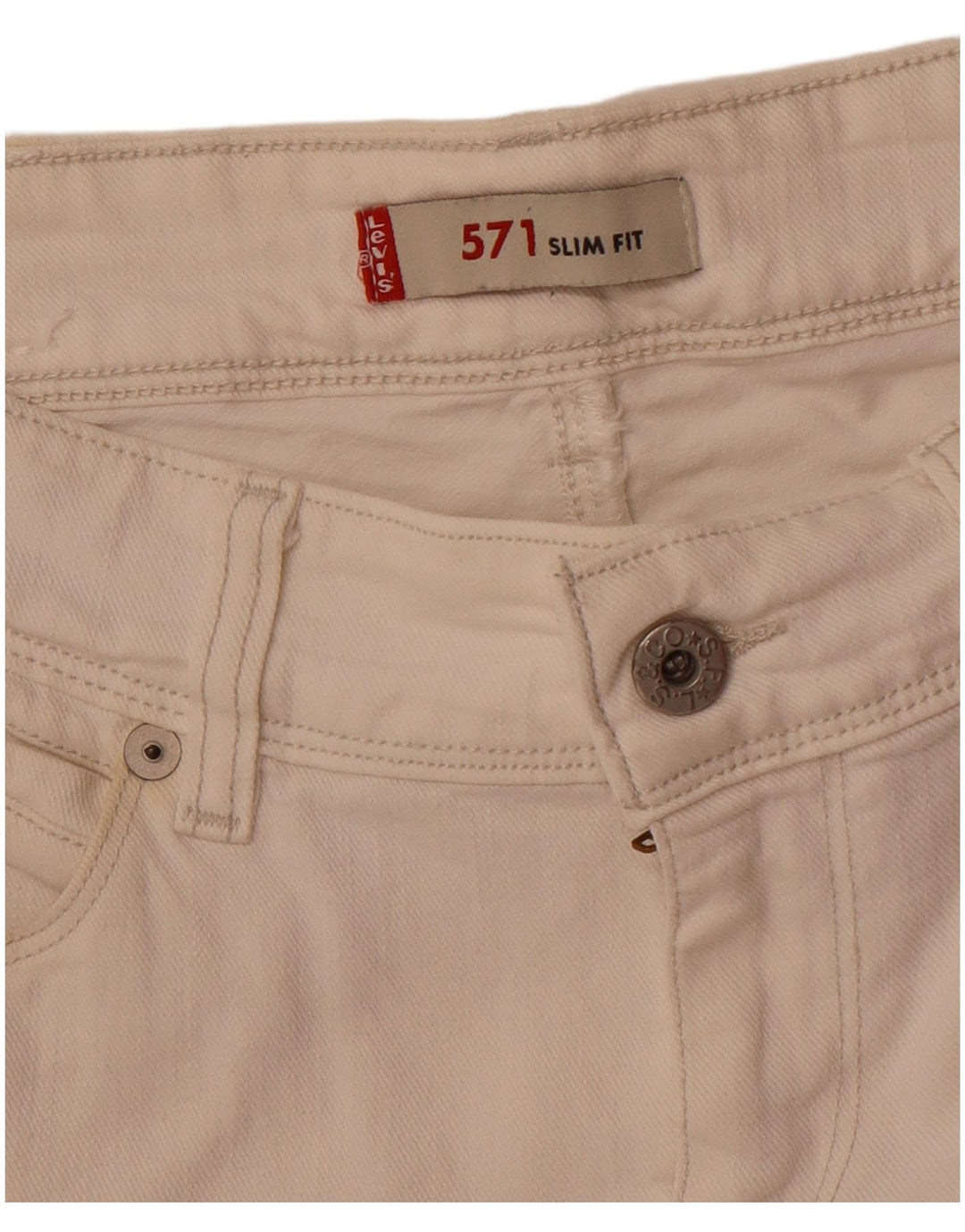 Levi's Herren 571 Slim Jeans W30 L33 Off White