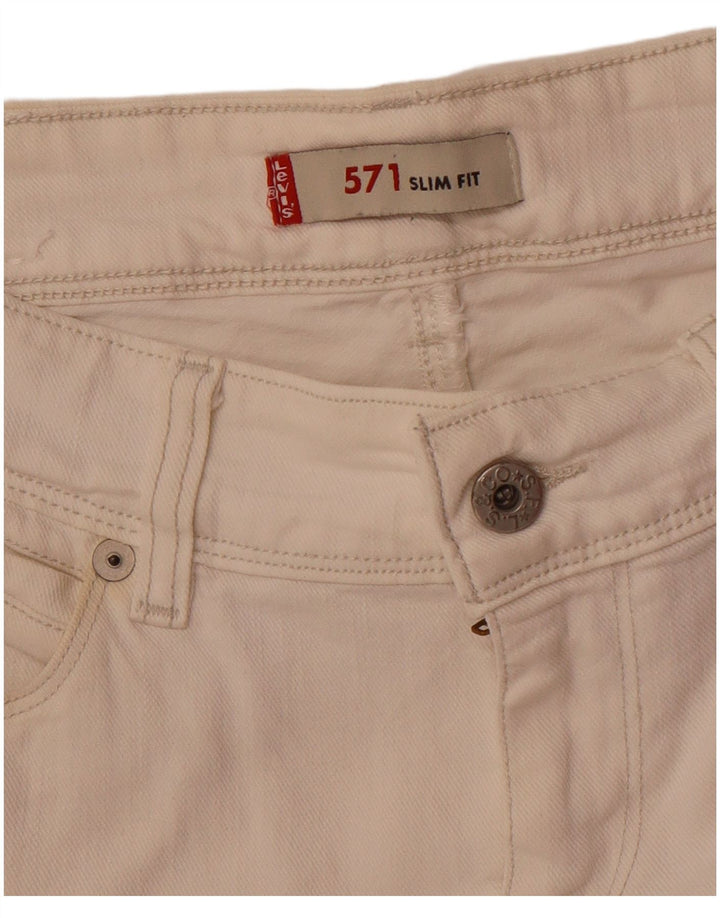 Levi's Herren 571 Slim Jeans W30 L33 Off White