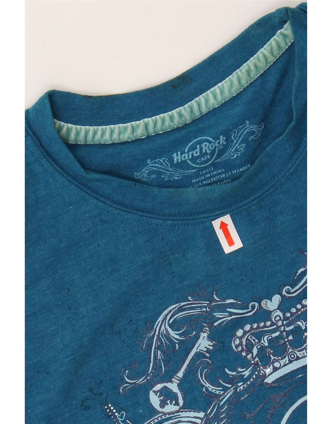 HARD ROCK CAFE Damen San Diego Graphic T-Shirt Top UK 8 Small Blau Baumwolle